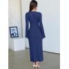 imageANRABESS Womens Bodycon Maxi Dress 2025 Fall Casual Flare Sleeve Crewneck Lounge Comfy Sexy Ribbed Knit Long Sweater DressDeep Blue