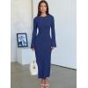 imageANRABESS Womens Bodycon Maxi Dress 2025 Fall Casual Flare Sleeve Crewneck Lounge Comfy Sexy Ribbed Knit Long Sweater DressDeep Blue