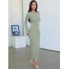 imageANRABESS Womens Bodycon Maxi Dress 2025 Fall Casual Flare Sleeve Crewneck Lounge Comfy Sexy Ribbed Knit Long Sweater DressOlive
