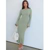imageANRABESS Womens Bodycon Maxi Dress 2025 Fall Casual Flare Sleeve Crewneck Lounge Comfy Sexy Ribbed Knit Long Sweater DressOlive