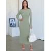 imageANRABESS Womens Bodycon Maxi Dress 2025 Fall Casual Flare Sleeve Crewneck Lounge Comfy Sexy Ribbed Knit Long Sweater DressOlive