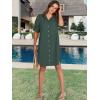 imageANRABESS Womens Button Down Shirt Dress Summer Short Sleeve Business Casual Shift Dresses with Pockets 2025 TrendyArmy Green