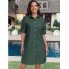 imageANRABESS Womens Button Down Shirt Dress Summer Short Sleeve Business Casual Shift Dresses with Pockets 2025 TrendyArmy Green