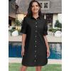 imageANRABESS Womens Button Down Shirt Dress Summer Short Sleeve Business Casual Shift Dresses with Pockets 2025 TrendyBlack