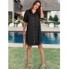 imageANRABESS Womens Button Down Shirt Dress Summer Short Sleeve Business Casual Shift Dresses with Pockets 2025 TrendyBlack