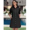 imageANRABESS Womens Button Down Shirt Dress Summer Short Sleeve Business Casual Shift Dresses with Pockets 2025 TrendyBlack