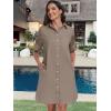 imageANRABESS Womens Button Down Shirt Dress Summer Short Sleeve Business Casual Shift Dresses with Pockets 2025 TrendyDeep Khaki