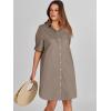 imageANRABESS Womens Button Down Shirt Dress Summer Short Sleeve Business Casual Shift Dresses with Pockets 2025 TrendyDeep Khaki