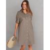 imageANRABESS Womens Button Down Shirt Dress Summer Short Sleeve Business Casual Shift Dresses with Pockets 2025 TrendyDeep Khaki