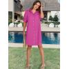 imageANRABESS Womens Button Down Shirt Dress Summer Short Sleeve Business Casual Shift Dresses with Pockets 2025 TrendyHot Pink