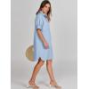 imageANRABESS Womens Button Down Shirt Dress Summer Short Sleeve Business Casual Shift Dresses with Pockets 2025 TrendyLight Blue