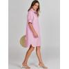 imageANRABESS Womens Button Down Shirt Dress Summer Short Sleeve Business Casual Shift Dresses with Pockets 2025 TrendyPink