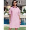 imageANRABESS Womens Button Down Shirt Dress Summer Short Sleeve Business Casual Shift Dresses with Pockets 2025 TrendyPink