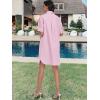 imageANRABESS Womens Button Down Shirt Dress Summer Short Sleeve Business Casual Shift Dresses with Pockets 2025 TrendyPink