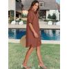 imageANRABESS Womens Button Down Shirt Dress Summer Short Sleeve Business Casual Shift Dresses with Pockets 2025 TrendyRed Brown