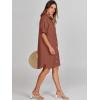 imageANRABESS Womens Button Down Shirt Dress Summer Short Sleeve Business Casual Shift Dresses with Pockets 2025 TrendyRed Brown