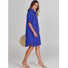 imageANRABESS Womens Button Down Shirt Dress Summer Short Sleeve Business Casual Shift Dresses with Pockets 2025 TrendyRoyal Blue