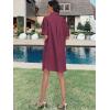 imageANRABESS Womens Button Down Shirt Dress Summer Short Sleeve Business Casual Shift Dresses with Pockets 2025 TrendyWine Red