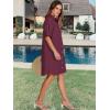 imageANRABESS Womens Button Down Shirt Dress Summer Short Sleeve Business Casual Shift Dresses with Pockets 2025 TrendyWine Red