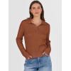 imageANRABESS Womens Cable Knit Sweaters Long Sleeve V Neck Sweater Tops Casual Pullover Polo Shirts 2025 Fall Fashion OutfitsBrown