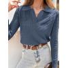 imageANRABESS Womens Cable Knit Sweaters Long Sleeve V Neck Sweater Tops Casual Pullover Polo Shirts 2025 Fall Fashion OutfitsDeep Blue