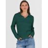 imageANRABESS Womens Cable Knit Sweaters Long Sleeve V Neck Sweater Tops Casual Pullover Polo Shirts 2025 Fall Fashion OutfitsDeep Green