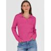 imageANRABESS Womens Cable Knit Sweaters Long Sleeve V Neck Sweater Tops Casual Pullover Polo Shirts 2025 Fall Fashion OutfitsHot Pink