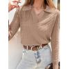 imageANRABESS Womens Cable Knit Sweaters Long Sleeve V Neck Sweater Tops Casual Pullover Polo Shirts 2025 Fall Fashion OutfitsKhaki