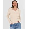 imageANRABESS Womens Cable Knit Sweaters Long Sleeve V Neck Sweater Tops Casual Pullover Polo Shirts 2025 Fall Fashion OutfitsParchment Beige