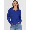 imageANRABESS Womens Cable Knit Sweaters Long Sleeve V Neck Sweater Tops Casual Pullover Polo Shirts 2025 Fall Fashion OutfitsRoyal Blue
