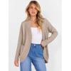 imageANRABESS Womens Cardigan Open Front Long Sleeve Shawl Neck Dressy Casual Knit Sweaters 2025 Fall Trendy Outerwear CoatTan