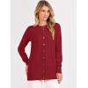 imageANRABESS Womens Cardigans 2025 Fall Dressy Casual Long Sleeve Crewneck Button Down Open Front Soft Knit Cardigan SweatersRed