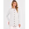 imageANRABESS Womens Cardigans 2025 Fall Dressy Casual Long Sleeve Crewneck Button Down Open Front Soft Knit Cardigan SweatersWhite