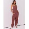 imageANRABESS Womens Casual Jumpsuits Summer Sleeveless Stretchy Romper Harem Pants Loose Jumpers Overalls Trendy OutfitsCaramel