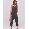imageANRABESS Womens Casual Jumpsuits Summer Sleeveless Stretchy Romper Harem Pants Loose Jumpers Overalls Trendy OutfitsDeep Grey