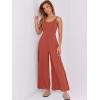 imageANRABESS Womens Casual Loose Sleeveless Jumpsuits Dressy Wide Leg Adjustable Strap Rompers 2025 Summer Vacation OutfitsOrange Rust
