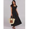 imageANRABESS Womens Casual Summer Maxi Dress Flutter Short Sleeve Scoop Neck Smocked A Line Flowy Beach Vacation Long DressesBlack