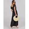 imageANRABESS Womens Casual Summer Maxi Dress Flutter Short Sleeve Scoop Neck Smocked A Line Flowy Beach Vacation Long DressesBlack