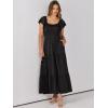 imageANRABESS Womens Casual Summer Maxi Dress Flutter Short Sleeve Scoop Neck Smocked A Line Flowy Beach Vacation Long DressesBlack
