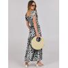 imageANRABESS Womens Casual Summer Maxi Dress Flutter Short Sleeve Scoop Neck Smocked A Line Flowy Beach Vacation Long DressesBlack White Floral