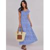 imageANRABESS Womens Casual Summer Maxi Dress Flutter Short Sleeve Scoop Neck Smocked A Line Flowy Beach Vacation Long DressesBlue Floral