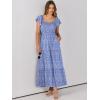 imageANRABESS Womens Casual Summer Maxi Dress Flutter Short Sleeve Scoop Neck Smocked A Line Flowy Beach Vacation Long DressesBlue Floral
