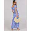imageANRABESS Womens Casual Summer Maxi Dress Flutter Short Sleeve Scoop Neck Smocked A Line Flowy Beach Vacation Long DressesBlue Floral