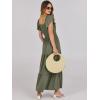 imageANRABESS Womens Casual Summer Maxi Dress Flutter Short Sleeve Scoop Neck Smocked A Line Flowy Beach Vacation Long DressesOlive