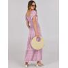 imageANRABESS Womens Casual Summer Maxi Dress Flutter Short Sleeve Scoop Neck Smocked A Line Flowy Beach Vacation Long DressesPink Floral
