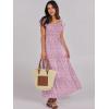 imageANRABESS Womens Casual Summer Maxi Dress Flutter Short Sleeve Scoop Neck Smocked A Line Flowy Beach Vacation Long DressesPink Floral