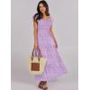 imageANRABESS Womens Casual Summer Maxi Dress Flutter Short Sleeve Scoop Neck Smocked A Line Flowy Beach Vacation Long DressesPurple Floral