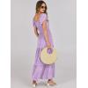 imageANRABESS Womens Casual Summer Maxi Dress Flutter Short Sleeve Scoop Neck Smocked A Line Flowy Beach Vacation Long DressesPurple Floral