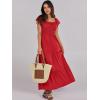 imageANRABESS Womens Casual Summer Maxi Dress Flutter Short Sleeve Scoop Neck Smocked A Line Flowy Beach Vacation Long DressesRed Floral
