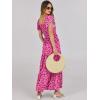 imageANRABESS Womens Casual Summer Maxi Dress Flutter Short Sleeve Scoop Neck Smocked A Line Flowy Beach Vacation Long DressesRose Red Floral